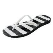 Teenslippers met zwarte en witte strepen (Schuin)