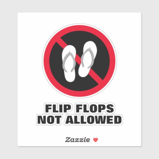 Teenslippers niet toegestaan teken aangepaste viny sticker (Vel)