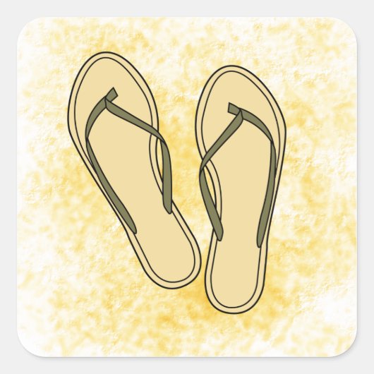Teenslippers Olijf Sticker (Voorkant)