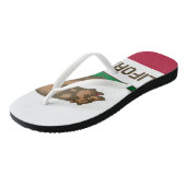 Teenslippers onder de vlag van de staat Californië (Schuin)
