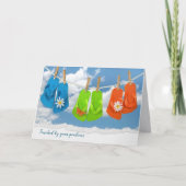 Teenslippers op Clothesline - Hartelijk dank - Kaa Kaart (Voorkant)