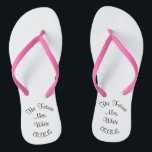 Teenslippers op de huwelijksdag<br><div class="desc">Maak je trouwdag nog persoonlijker,  van kop tot teen.  Verander de naam en de datum om het uw te maken.</div>