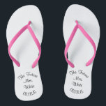 Teenslippers op de huwelijksdag<br><div class="desc">Maak je trouwdag nog persoonlijker,  van kop tot teen.  Verander de naam en de datum om het uw te maken.</div>