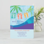 Teenslippers op de Line Invitation Kaart (Staand voorkant)