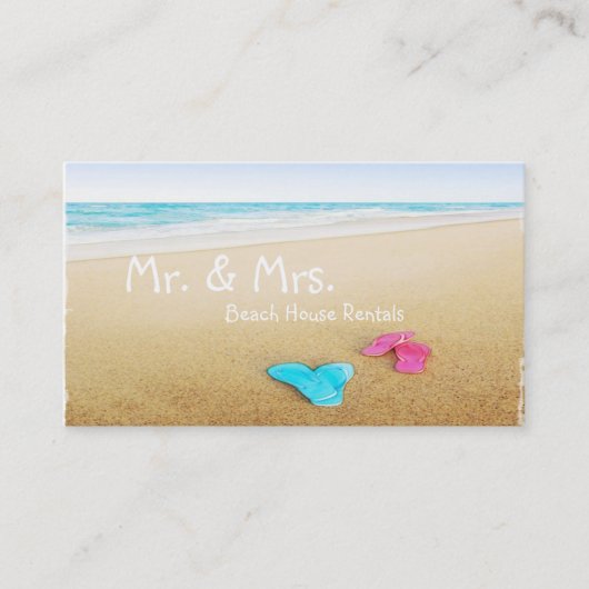 teenslippers op de prachtige strand Vacation Renta Visitekaartje (Voorkant)