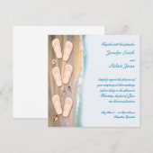 Teenslippers op de uitnodiging voor het huwelijk (Voorkant / Achterkant)