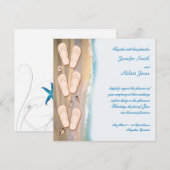 teenslippers op de uitnodiging voor het huwelijk v (Voorkant / Achterkant)