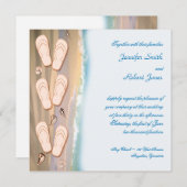 teenslippers op de uitnodiging voor het huwelijk v (Voorkant / Achterkant)