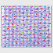 Teenslippers op Gingham Cadeaupapier (Vlak)