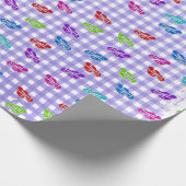 Teenslippers op Gingham Cadeaupapier (Hoek)