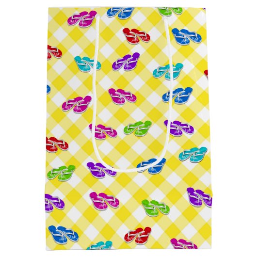 Teenslippers op Gingham Medium Cadeauzakje (Achterkant)