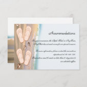 teenslippers op het Beach Wedding Insert Informatiekaartje (Voorkant / Achterkant)
