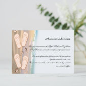 teenslippers op het Beach Wedding Insert Informatiekaartje (Staand voorkant)