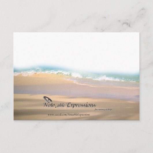 teenslippers op het Beach Wedding Insert Informatiekaartje (Achterkant)