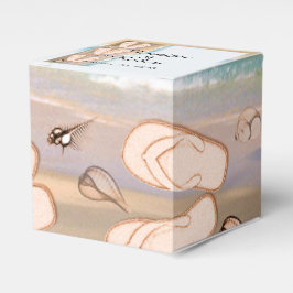 Teenslippers op het strand bruiloft bedankdoosjes