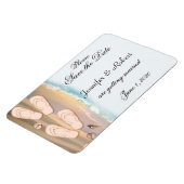 Teenslippers op het strand Bruiloft Save the Date Magneet (Linkerzijde)