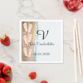 Teenslippers op het strand bruiloft servetten (Insitu)