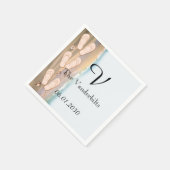 Teenslippers op het strand bruiloft servetten (Hoek)