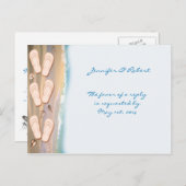 Teenslippers op het strand RSVP Briefkaart (Voorkant / Achterkant)