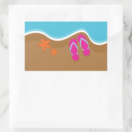 Teenslippers op het Zand Rechthoekige Sticker (Tas)