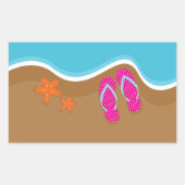 Teenslippers op het Zand Rechthoekige Sticker (Voorkant)