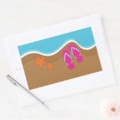 Teenslippers op het Zand Rechthoekige Sticker (Envelop)