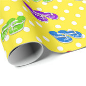 Teenslippers op Polka Dots Cadeaupapier (Rol Hoek)