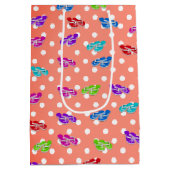 Teenslippers op poodot-wrapppapier medium cadeauzakje (Achterkant)
