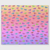 Teenslippers op Rainbow Polka Dot Cadeaupapier (Vlak)