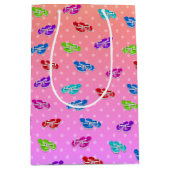Teenslippers op Rainbow Polka Dot Wrapping Paper Medium Cadeauzakje (Voorkant)