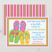 teenslippers op zaterdag Uitnodigingen (Voorkant / Achterkant)