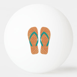 Teenslippers Oranje zomervakantie Pingpongbal