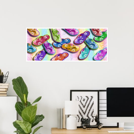 Teenslippers Pop KunstPosters, Prints (Thuiskantoor)