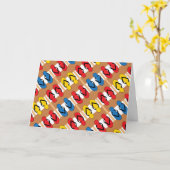 Teenslippers Primaire kleurenstrips Kaart (Gele Bloem)