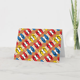 Teenslippers Primaire kleurenstrips Kaart