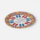 Teenslippers Primaire Stripe Summer Party personal Papieren Bordje (Gekanteld)