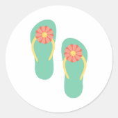 Teenslippers Ronde Sticker (Voorkant)