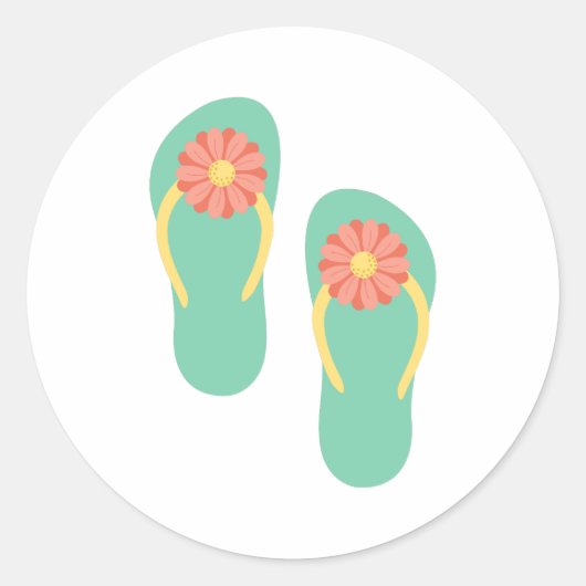 Teenslippers Ronde Sticker (Voorkant)