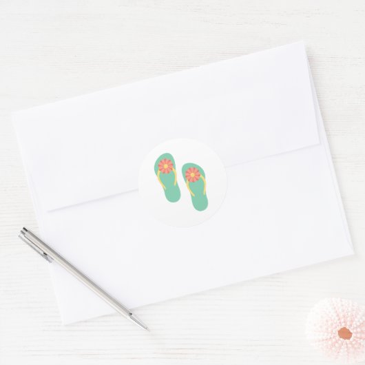 Teenslippers Ronde Sticker (Envelop)