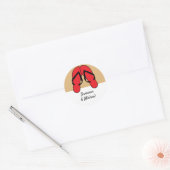 Teenslippers Rood, speciaal aangepast Ronde Sticker (Envelop)