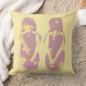Teenslippers Roze gele achtergrond Kussen (Deken)