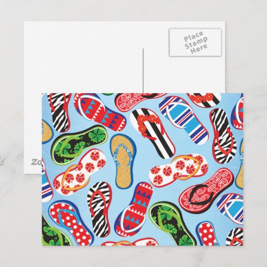 Teenslippers Sandalen Briefkaart (Voorkant / Achterkant)