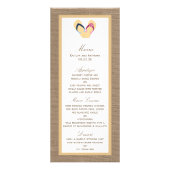 Teenslippers Sandy Beach Burlap Wedding Menu (Voorkant)