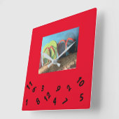 ***TEENSLIPPERS** SQUARE WALL CLOCK VIERKANTE KLOK (Hoek)