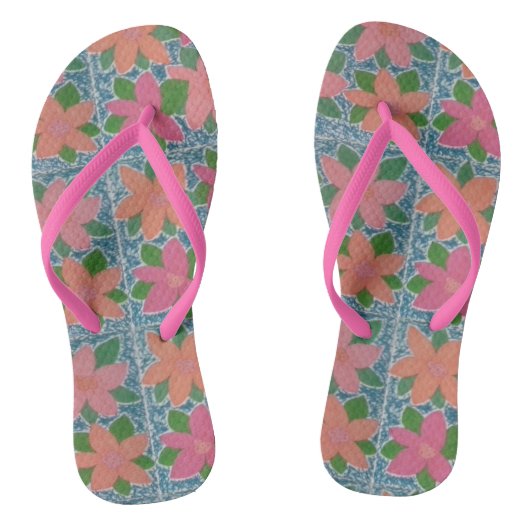 Teenslippers Tropisch ventilatorpatroon (Voetbed)