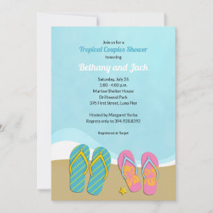 Teenslippers Tropische Bridal Shower Kaart