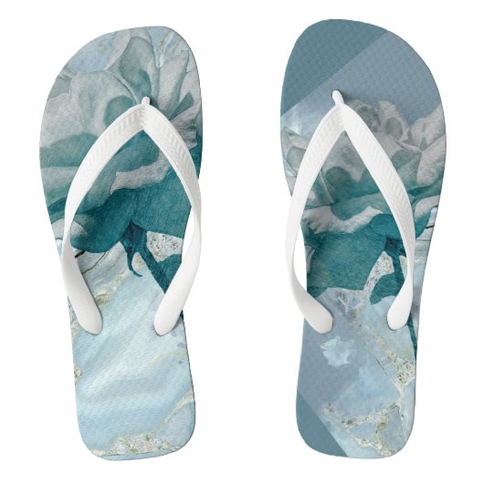 Teenslippers Turquoise Roos (Voetbed)