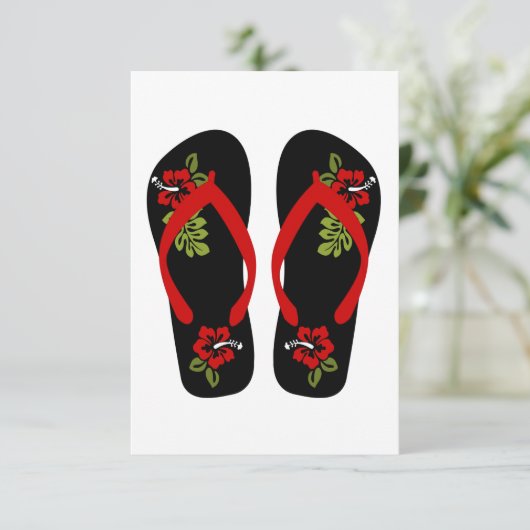 teenslippers Uitnodigingen (Staand voorkant)