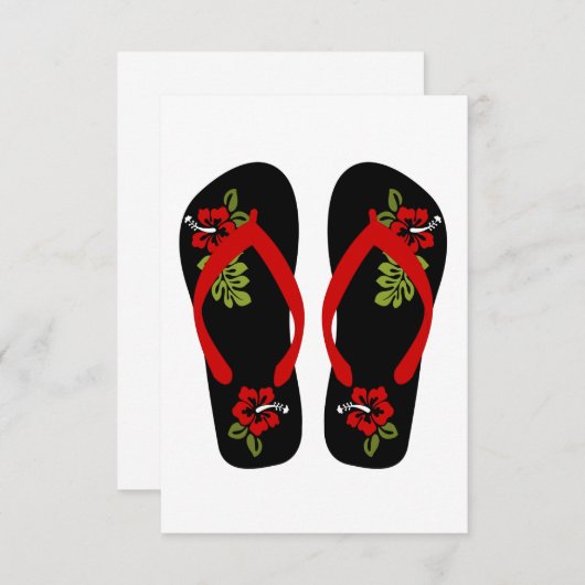 teenslippers Uitnodigingen (Voorkant / Achterkant)