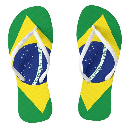 Teenslippers van Braziliaanse vlag voor mannen en  (Voetbed)